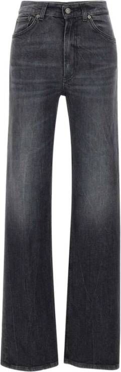 Dondup Zwarte high-waisted straight-leg jeans Black Dames