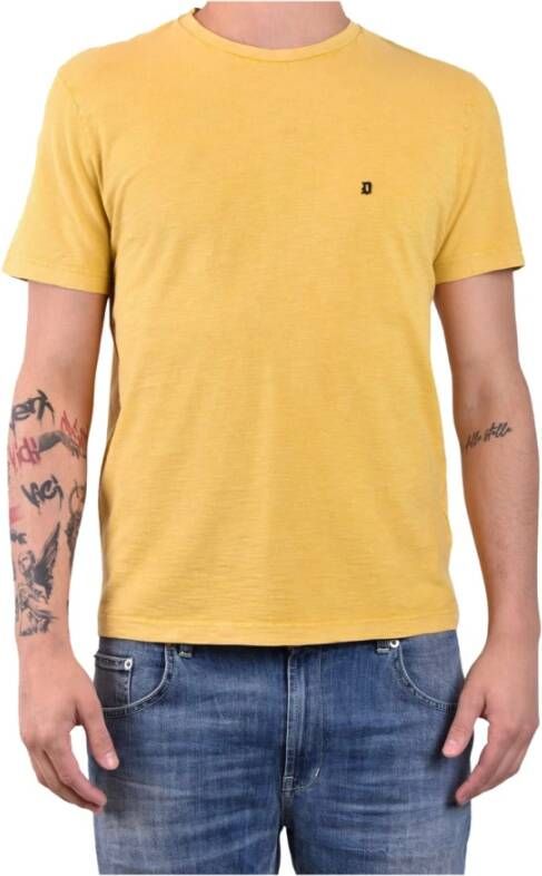 Dondup T-Shirts Klassieke Collectie Yellow Heren
