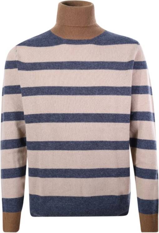 Dondup Trui met contrasterende kraag en lange mouwen Blue Heren