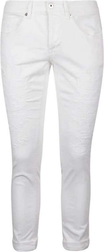 Dondup Witte katoenen jeans met borduursel White Heren