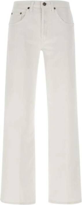 Dondup Wide Jeans 5 Zakkenbroek White Dames