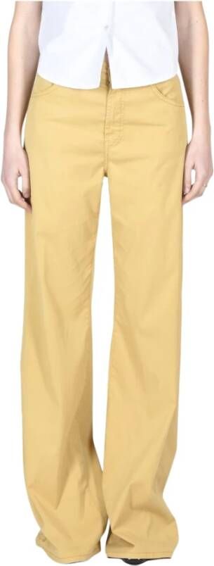 Dondup Wide Trousers Geel Dames