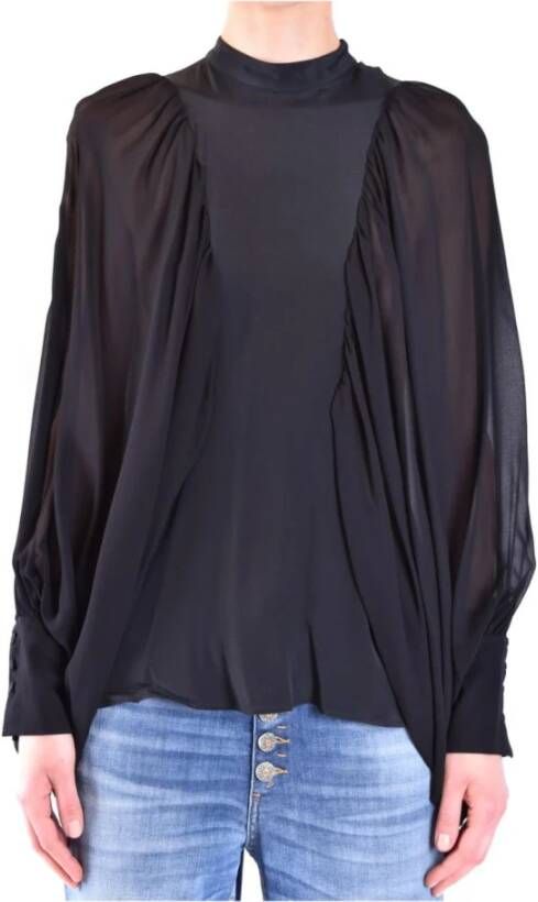Dondup Luxe Zwarte Zijden Blouse Black Dames