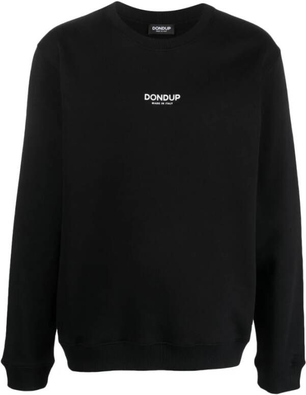 Dondup Katoenen sweatshirt met geribbelde details Zwart Heren