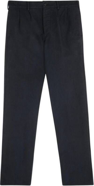 Doppiaa Aalghero rechte poten geplooide katoenen flanelbroek Blauw Heren