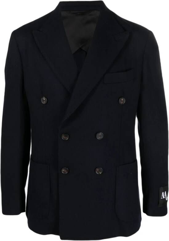 Doppiaa Dubbelrijige blazer met opstaande revers Blauw Heren