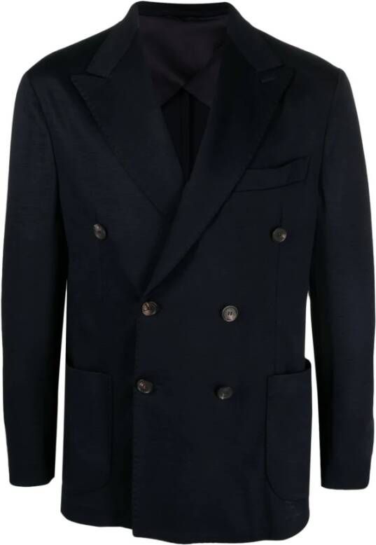 Doppiaa Navy Blauwe Dubbelrij Blazer Blauw Heren