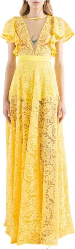 Doris S Bianco Spino lange jurken Yellow Dames