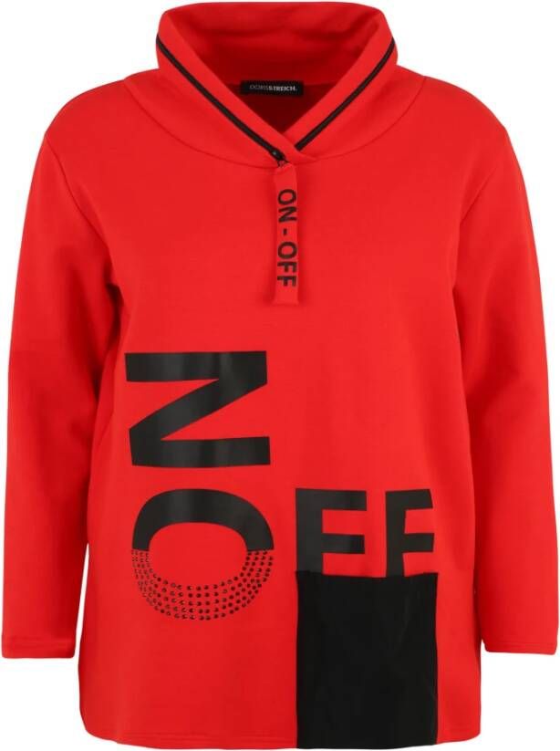 Doris S Clean Sweatshirt met Grafische Print en Nylon Zak Rood