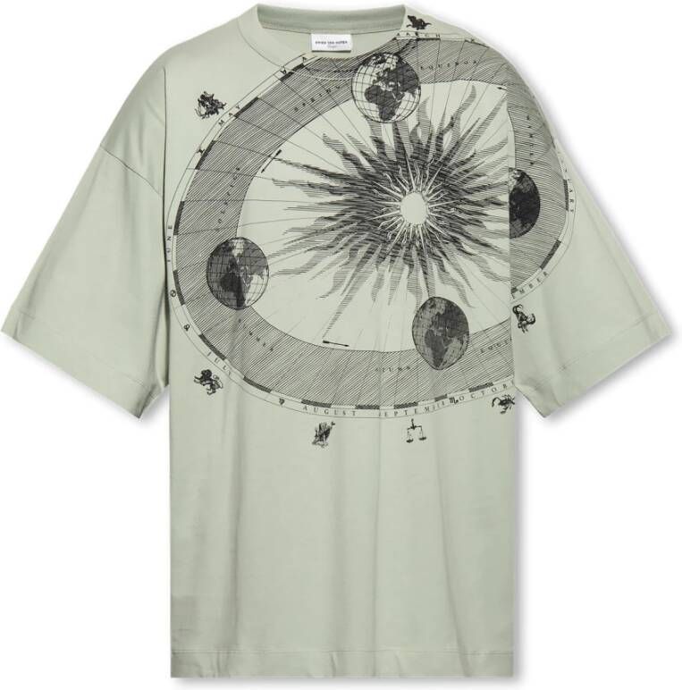 Dries Van Noten Bedrukt T-shirt Groen Heren