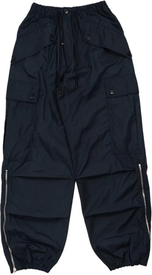 Dries Van Noten Navy Blauwe Cargo Broek Blue Heren