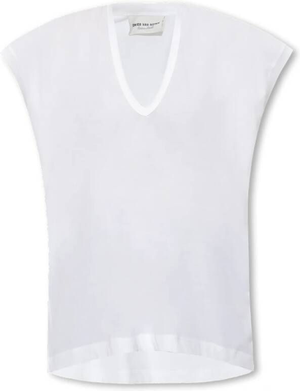 Dries Van Noten Katoenen T-shirt White Dames
