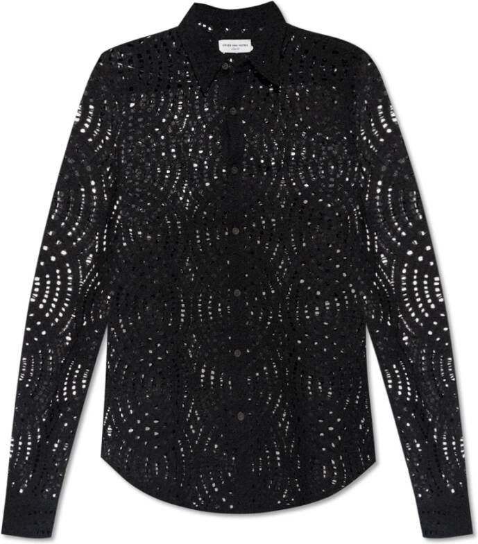 Dries Van Noten Opengebreide shirt Zwart Heren