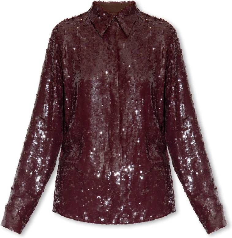 Dries Van Noten Pailletten shirt Rood Dames