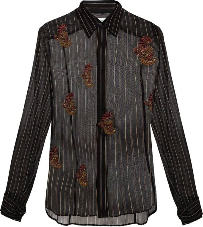 Dries Van Noten Patched shirt Zwart Heren