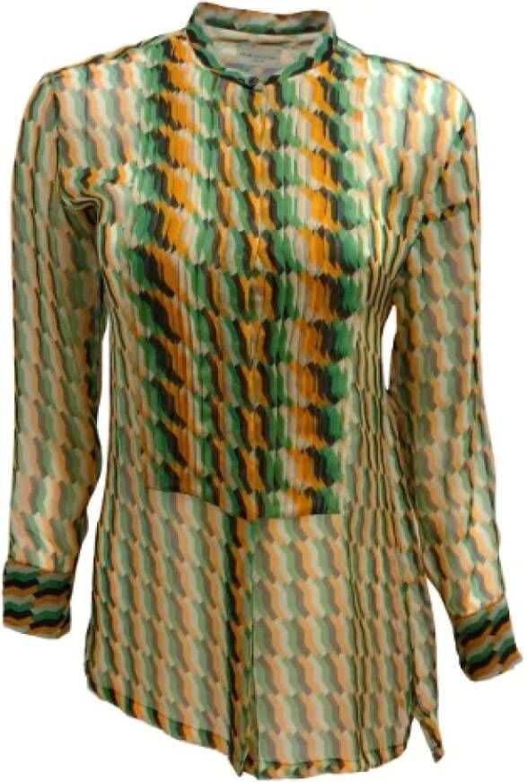 Dries van Noten Pre-owned Silk tops Groen Dames