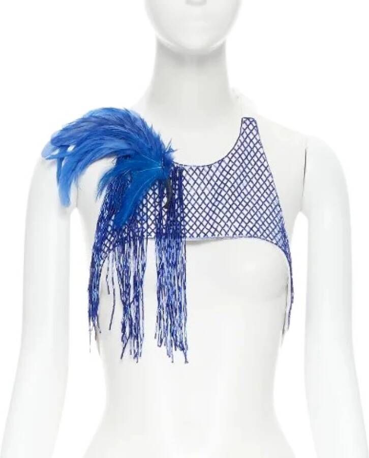 Dries van Noten Pre-owned Voldoende katoentoppen Blauw Dames