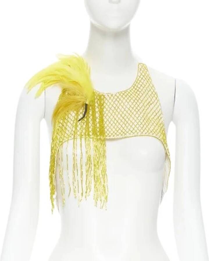 Dries van Noten Pre-owned Voldoende katoentoppen Geel Dames
