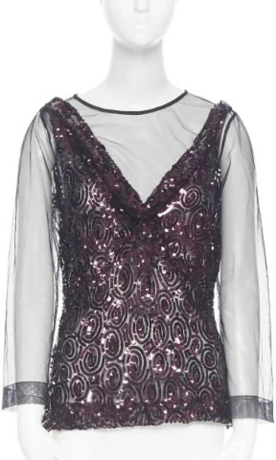 Dries van Noten Pre-owned Voldoende polyester tops Zwart Dames