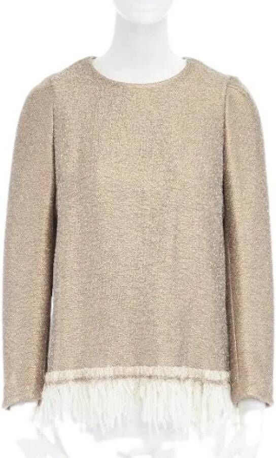 Dries van Noten Pre-owned Voldoende wollen tops Yellow Dames