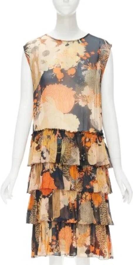 Dries van Noten Pre-owned Voldoende zijden jurken Oranje Dames