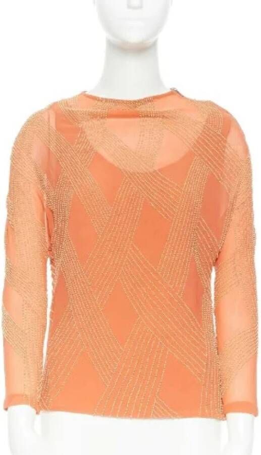 Dries van Noten Pre-owned Voldoende zijden tops Oranje Dames