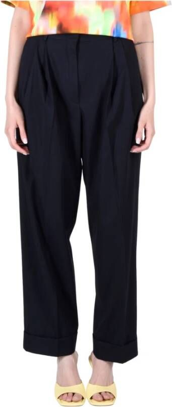Dries Van Noten Rechte Pijp Broek Blue Dames