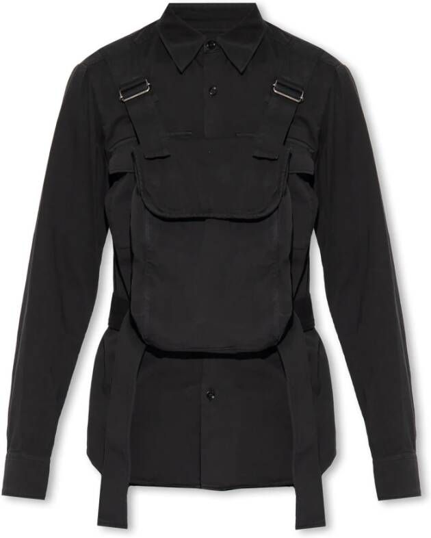 Dries Van Noten Shirt met zak Zwart Heren