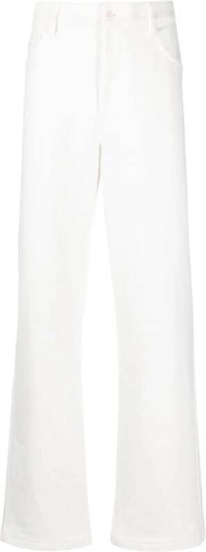 Dries Van Noten Beige Katoenen Broek Rechte Snit Beige Heren