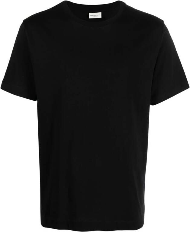 Dries Van Noten Zwarte katoenen T-shirt met korte mouwen Black Heren