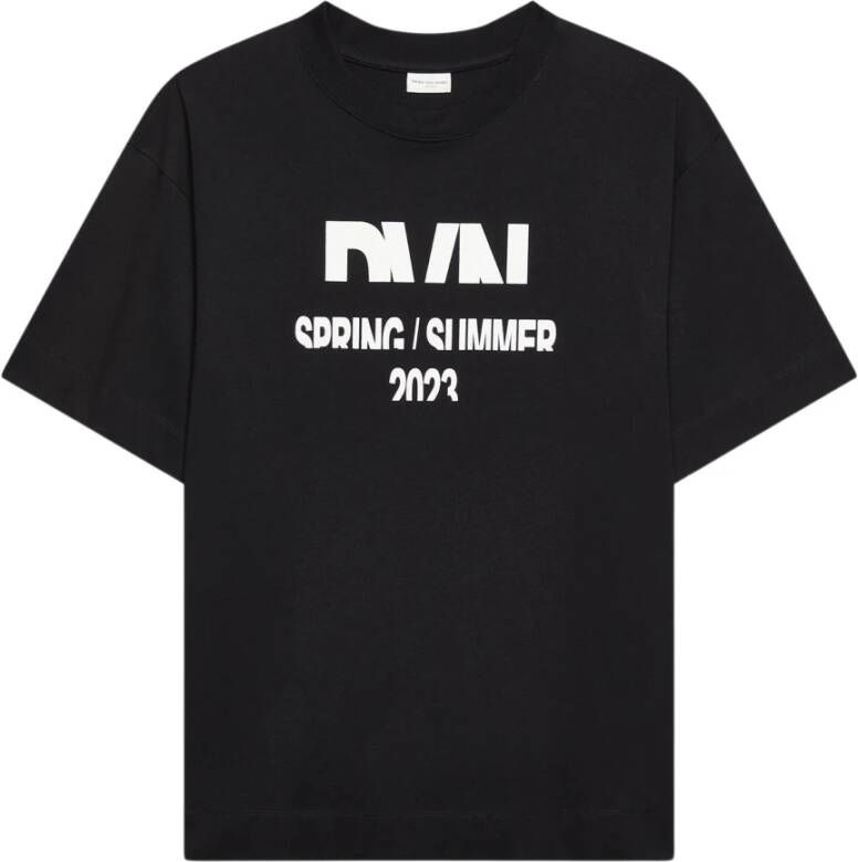 Dries Van Noten Boxy Katoenen T-shirt voor Heren Black Heren