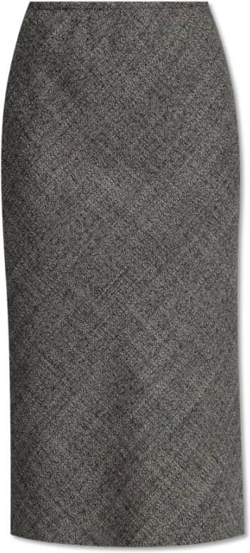 Dries Van Noten Wollen rok Grijs Dames