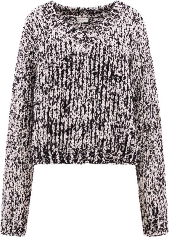 Dries Van Noten Zwarte V-hals Gebreide Kleding voor Vrouwen Black Dames