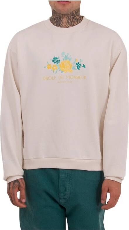Drole de Monsieur Grappige man het bloemen sweatshirt Beige Heren