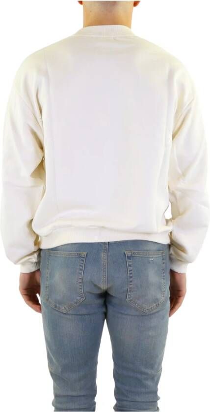 Drole de Monsieur Oranje Sweatshirt met Borstprint White Heren