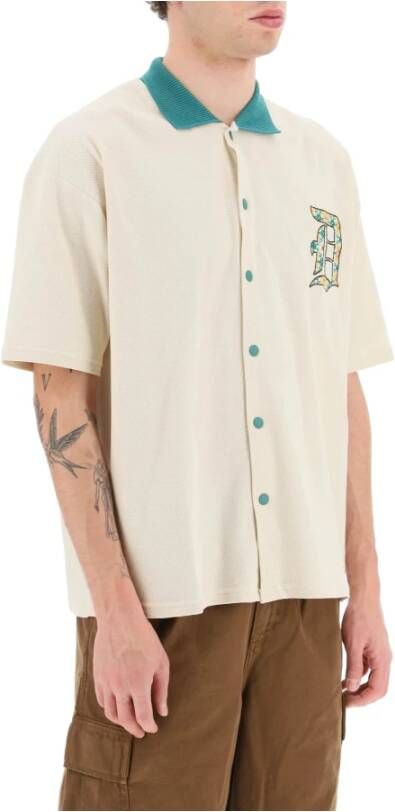 Drole de Monsieur Roze T-shirt met Slogan Print Beige Heren