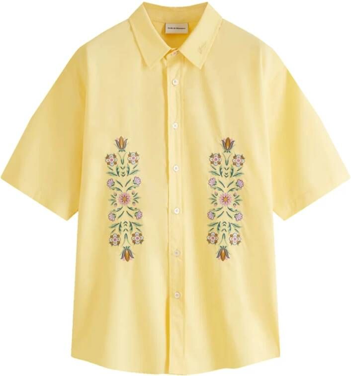 Drole de Monsieur Short Sleeve Shirts Yellow Heren