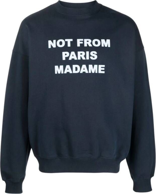 Drole de Monsieur Slogan-print sweatshirt Blauw Heren