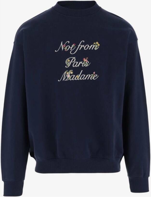 Drole de Monsieur Navy Sweatshirt Stijlvol en Comfortabel Blauw Heren