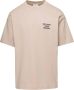 Drole de Monsieur Beige Slogan T-Shirt met Logo Print Beige Heren - Thumbnail 1
