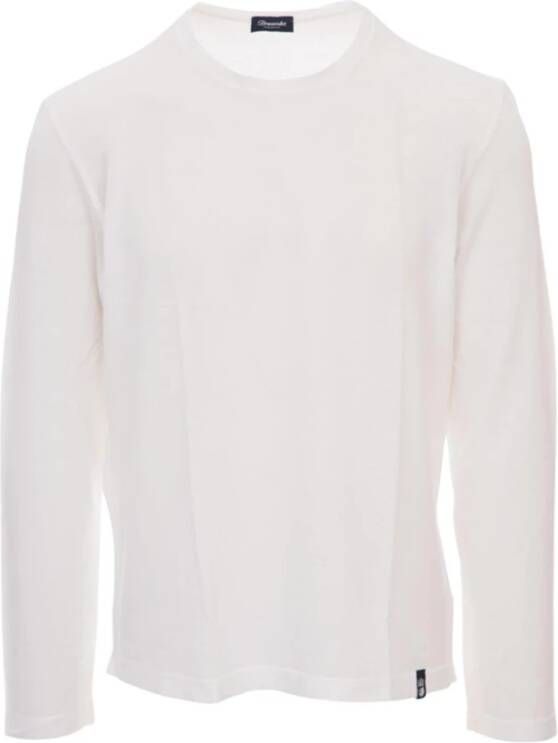 Drumohr Katoenen Ronde-Hals Gebreid T-Shirt White Heren