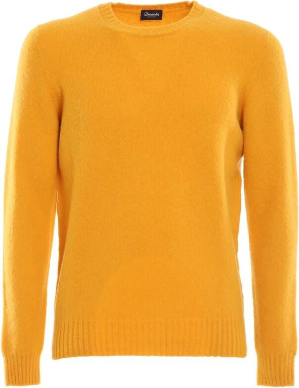Drumohr Men Clothing Sweater Yellow Orange Aw21 Geel Heren