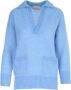 Drumohr Polo Neck Sweater W Pocket Blauw Dames - Thumbnail 1