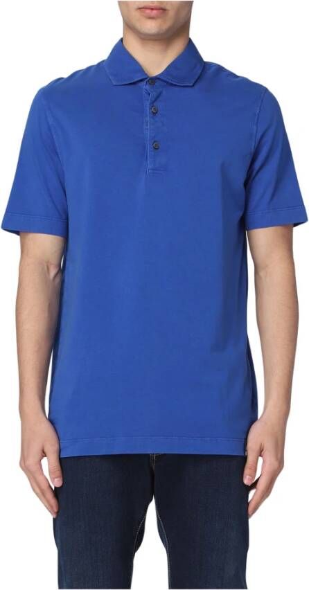 Drumohr Klassieke Polo Shirts Blue Heren