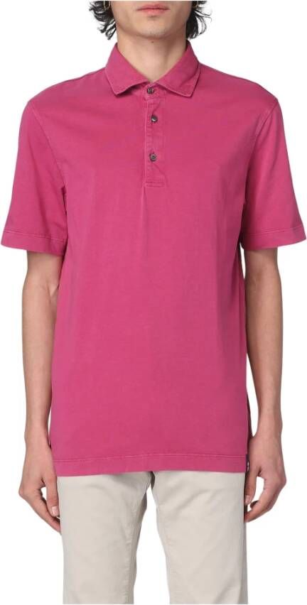 Drumohr Klassieke Polo Shirts Pink Heren