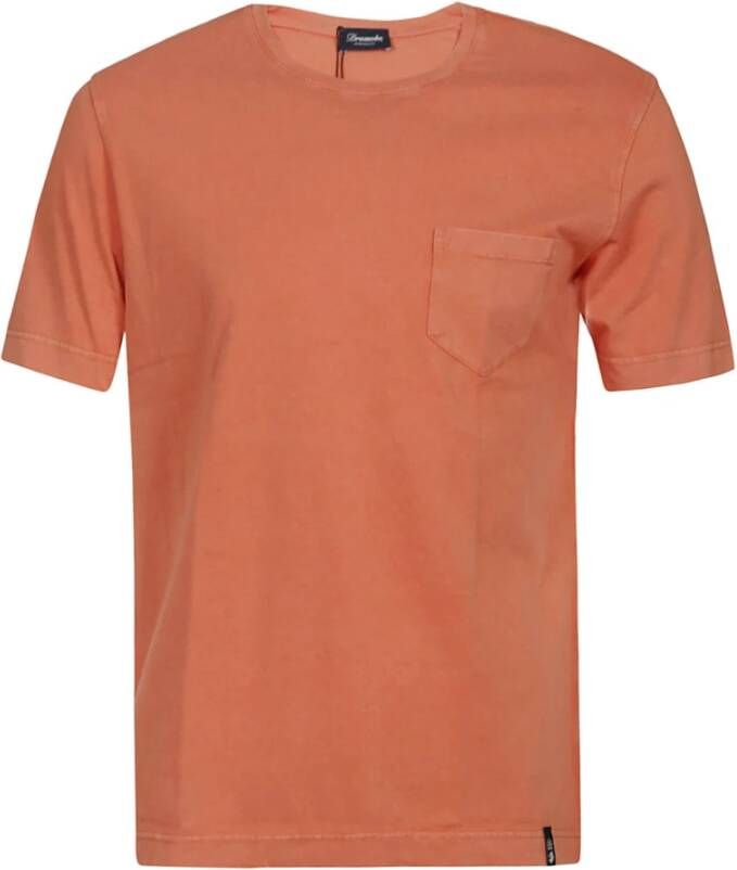 Drumohr T-Shirt Pocket Oranje Heren