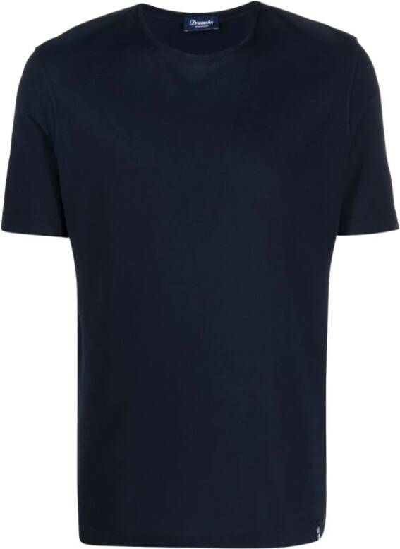 Drumohr Navy Blue Crew-Neck T-Shirt Blue Heren
