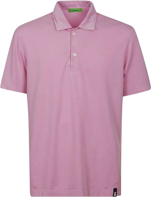 Drumohr T-Shirts POLO Shirt Pink Blue Heren
