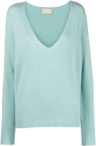 Drumohr V-Neck Sweater Blauw Dames