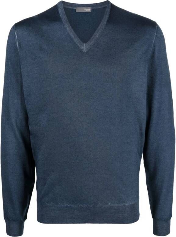 Drumohr V-Neck Sweater Blauw Heren